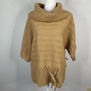 UNITED STATES SWEATERS Womens Large Brown Pullover Open Knit Cowl Neck Sweater